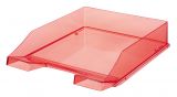 HAN Briefablage Klassik transparent-rot 6 Stück, transparente und stapelbare Ablage im frischem Design bis Format A4/C4, transparent-rot, 1026-X-29