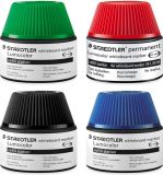 Staedtler Lumocolor whiteboard Marker Nachfüllstation für 351/351 B, 15-20x Nachfüllen 4 Farben blau rot grün schwarz
