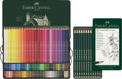 Faber-Castell 110011 Polychromos 120 Künstler - Farbstifte + Art Set Bleistift CASTELL® 9000 Härte 8B - 2H