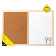 Idena 568016 – Pinnwand/Whiteboard mit Holzrahmen, inklusive 2 Schrauben, zur Wandmontage geeignet, ca. 40 x 60 cm groß, ideal als Dekoration und für den Arbeitsplatz