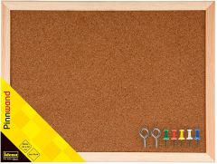 Idena 568021 - Pinnwand, mit Holzrahmen, inklusive 2 Schrauben und 5 Pinnwandnadeln, 30 x 40 cm, 568021