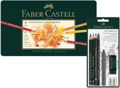 Faber-Castell 110095 - Farbstifte Polychromos 36er Metalletui und Pitt Graphite Zeichenset