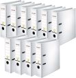 Original Falken 10er Pack PP-Color Kunststoff-Ordner. Made in Germany. 8 cm breit DIN A4 weiß Vegan Ringordner Aktenordner Briefordner Büroordner Plastikordner Schlitzordner