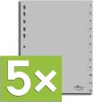 Durable Register für DIN A4, volldeckend (5er Pack - grau, 1-12)