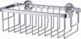 tesa ALUXX Duschkorb, Aluminium, verchromt, garantiert rostfrei, inkl. Klebelösung, tiefer Boden, 125 mm x 250 mm x 92 mm
