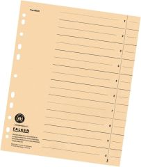 Original Falken 100er Pack Trennblätter. Made in Germany. Aus Recycling-Karton für DIN A4 chamois Trennlaschen Trennblätter Ordner Register Kalender Blauer Engel
