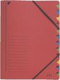 Leitz 3912 Ordnungsmappe - 12 Fächer, A4, Pendarec-Karton (RC), 430 g/qm, rot