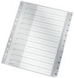Leitz 1282 Zahlenregister - 1-12, PP, A4 Überbreite, 12 Blatt, grau