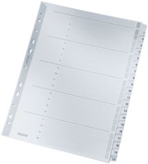Leitz 4326 Zahlenregister - 1-20, A4, Karton, 20 Blatt, grau